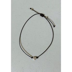 Black Silver Heart Charm String Bracelet Jewelry 🖤 #silver #heart #jewelry